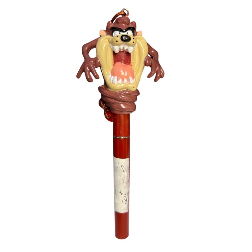 Tazmanian Devil Taz 1995 Looney Tunes Ink Pen With Neck String Vintage WB